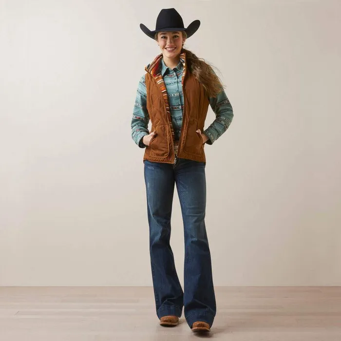 Women Jackets and Vests Ariat Dilon Chimayo Vest Chestnut Horse Women Jackets and Vests Ariat Dilon Chimayo Vest Chestnut Horse