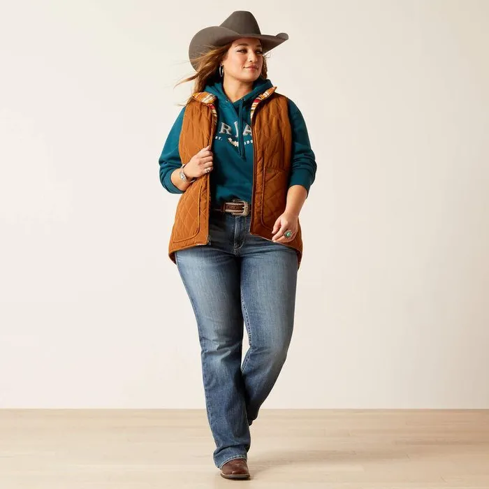 Women Jackets and Vests Ariat Dilon Chimayo Vest Chestnut Horse Women Jackets and Vests Ariat Dilon Chimayo Vest Chestnut Horse