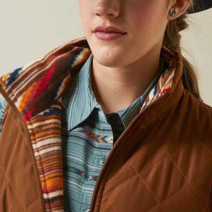 Women Jackets and Vests Ariat Dilon Chimayo Vest Chestnut Horse Women Jackets and Vests Ariat Dilon Chimayo Vest Chestnut Horse