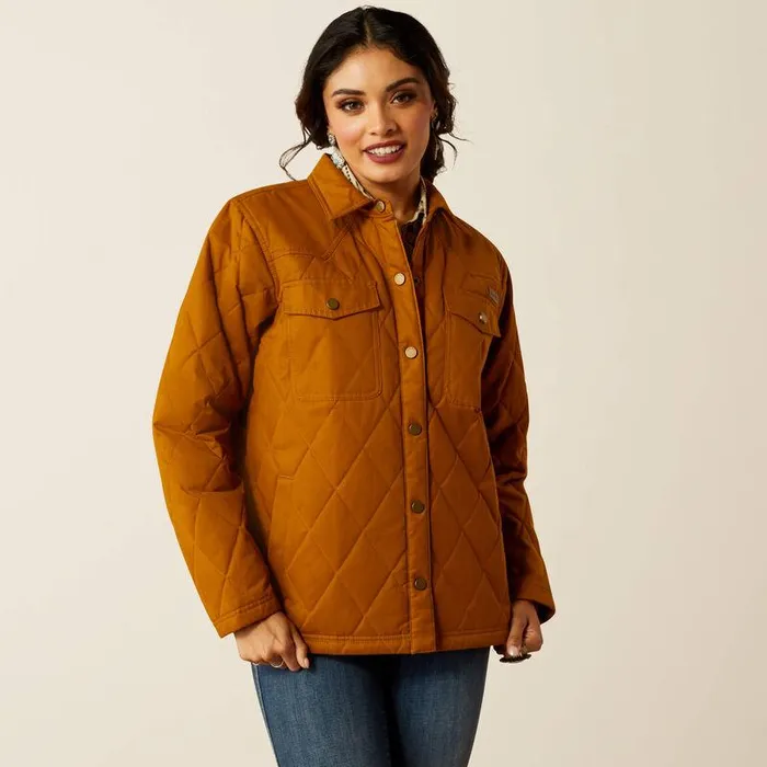 Women Jackets and Vests Ariat Grizzly Quilted Barn Jacket Chestnut Horse