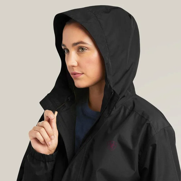 Women Jackets and Vests Ariat Rebar Stormshell Logo Waterproof Jacket Blackandpurple