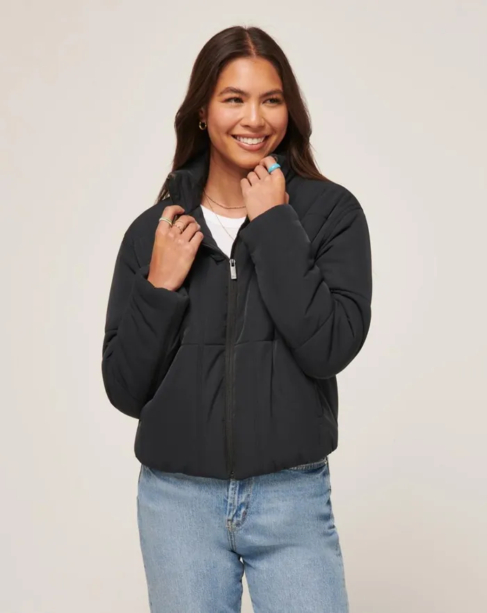 Women Jackets TravisMathew MONT BLANC PUFFER Black Women Jackets TravisMathew MONT BLANC PUFFER Black