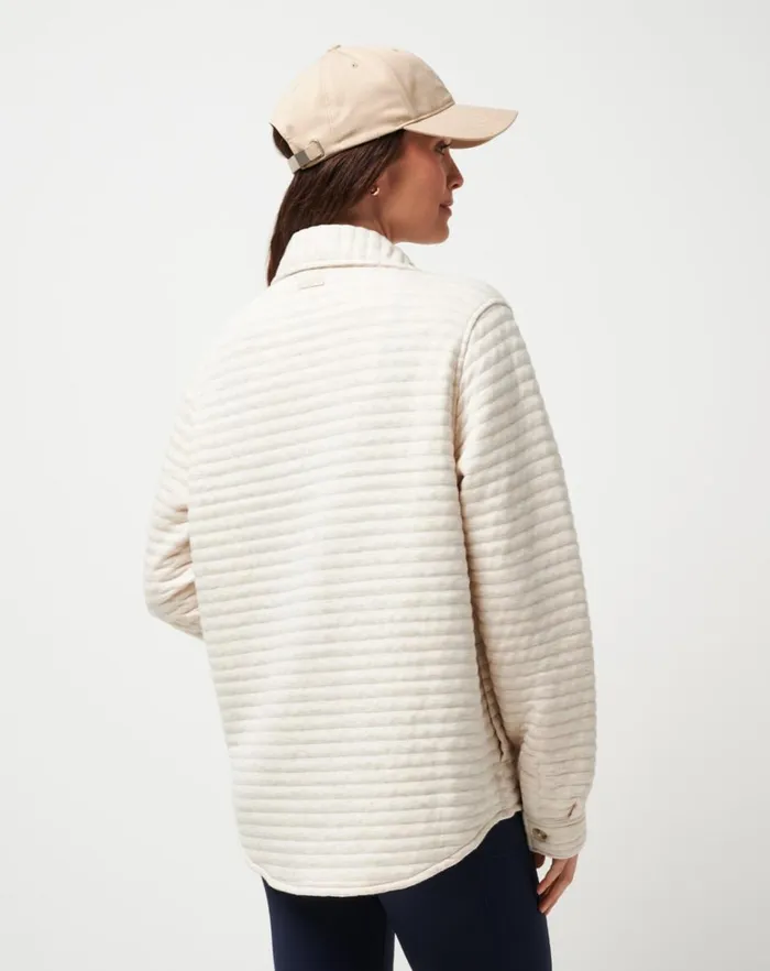 Women Jackets TravisMathew SERENE HORIZON SHACKET Heather Eggnog