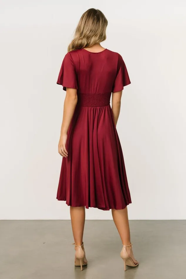 Women Janette Midi Dress Wine Baltic Born Midi Dresses