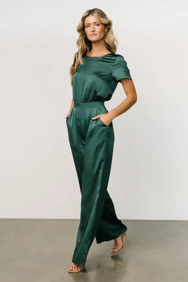 Women Jaxton Satin Jumpsuit Hunter Green Baltic Born Jumpsuits and Rompers Women Jaxton Satin Jumpsuit Hunter Green Baltic Born Jumpsuits and Rompers