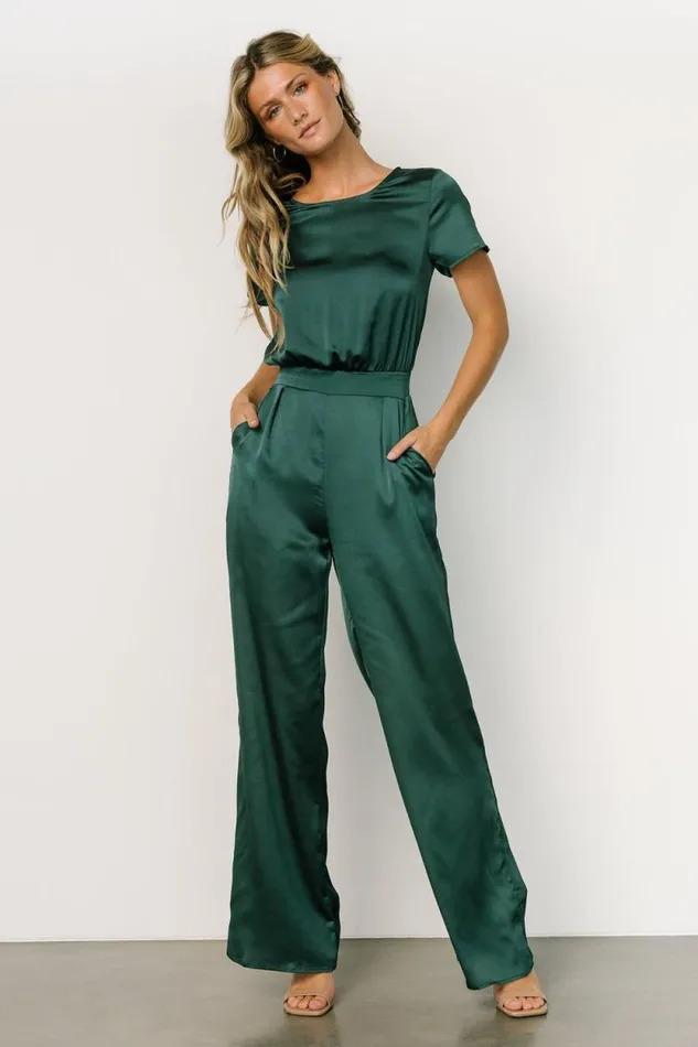 Women Jaxton Satin Jumpsuit Hunter Green Baltic Born Jumpsuits and Rompers Women Jaxton Satin Jumpsuit Hunter Green Baltic Born Jumpsuits and Rompers