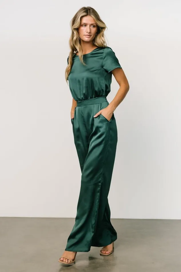 Women Jaxton Satin Jumpsuit Hunter Green Baltic Born Jumpsuits and Rompers Women Jaxton Satin Jumpsuit Hunter Green Baltic Born Jumpsuits and Rompers