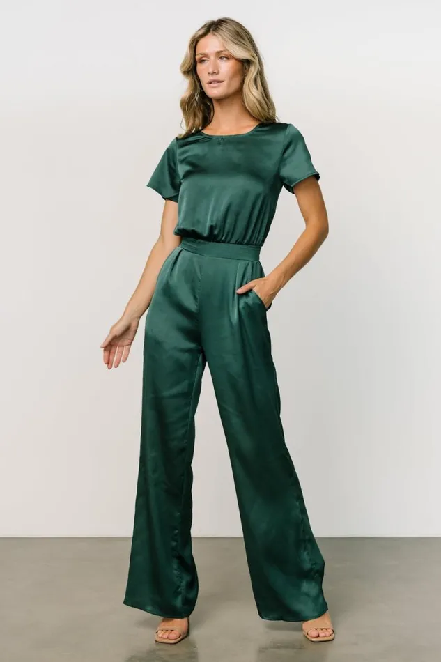 Women Jaxton Satin Jumpsuit Hunter Green Baltic Born Jumpsuits and Rompers Women Jaxton Satin Jumpsuit Hunter Green Baltic Born Jumpsuits and Rompers