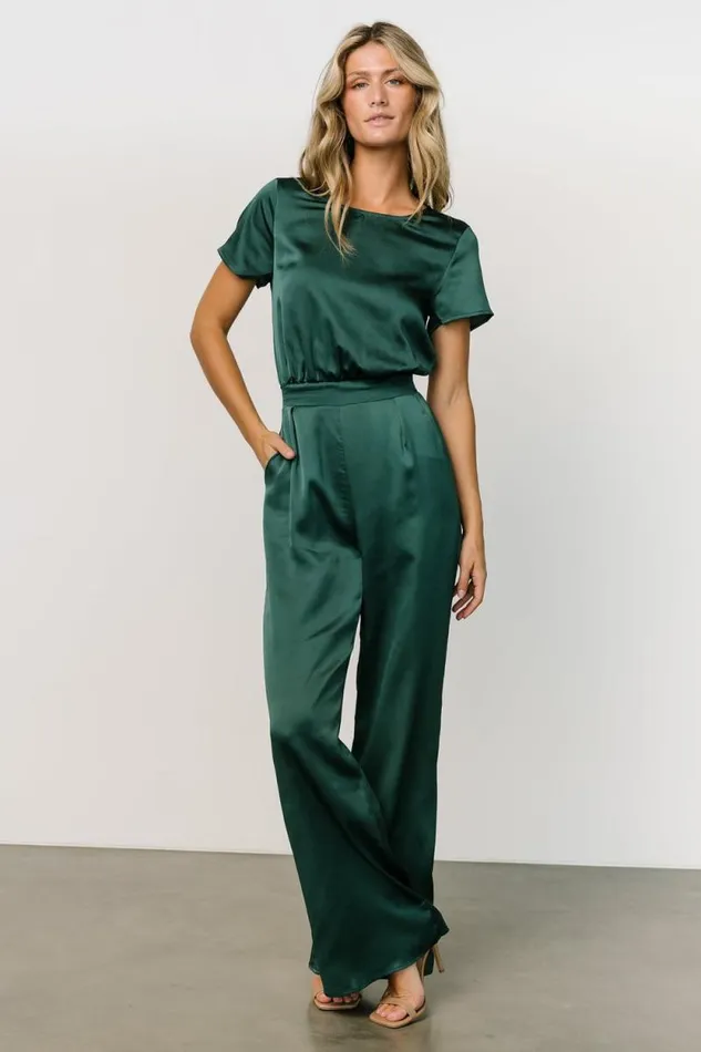 Women Jaxton Satin Jumpsuit Hunter Green Baltic Born Jumpsuits and Rompers Women Jaxton Satin Jumpsuit Hunter Green Baltic Born Jumpsuits and Rompers