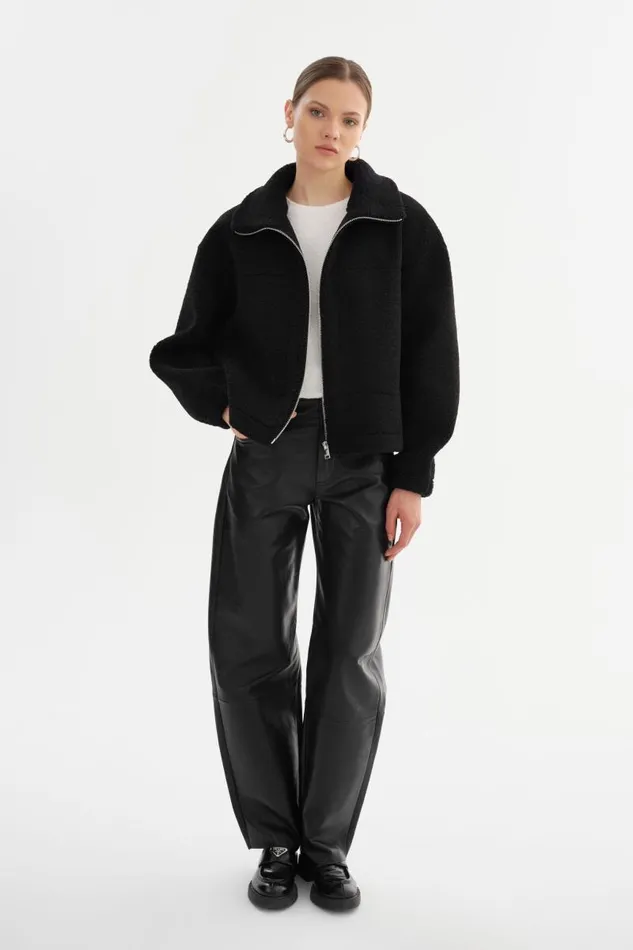Women JAYNA Sherpa Jacket Black LAMARQUE Sherpa