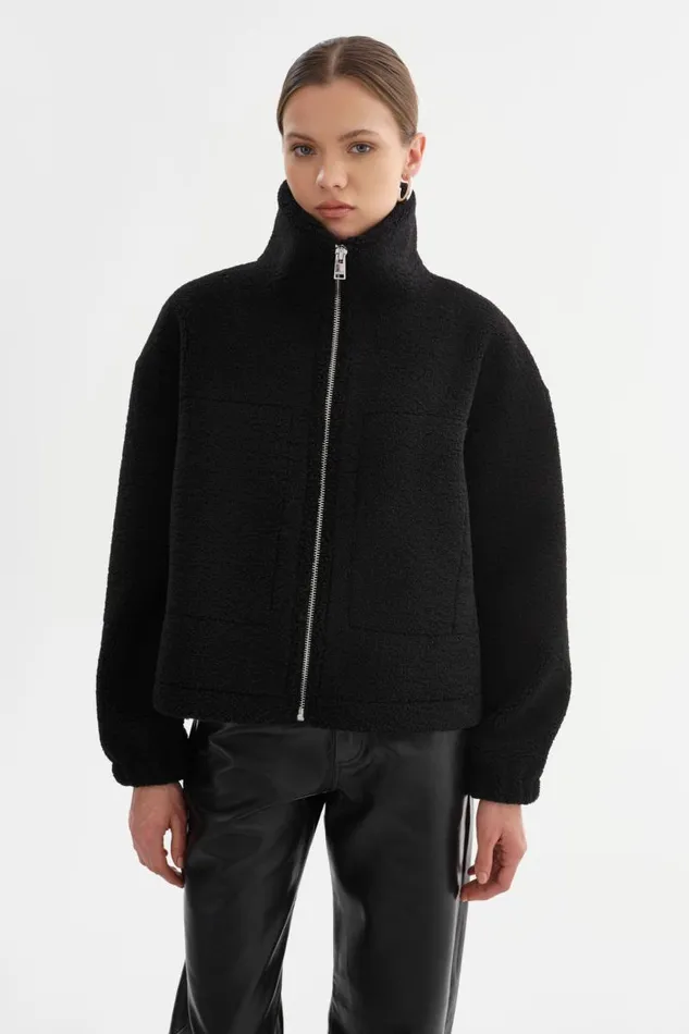 Women JAYNA Sherpa Jacket Black LAMARQUE Sherpa
