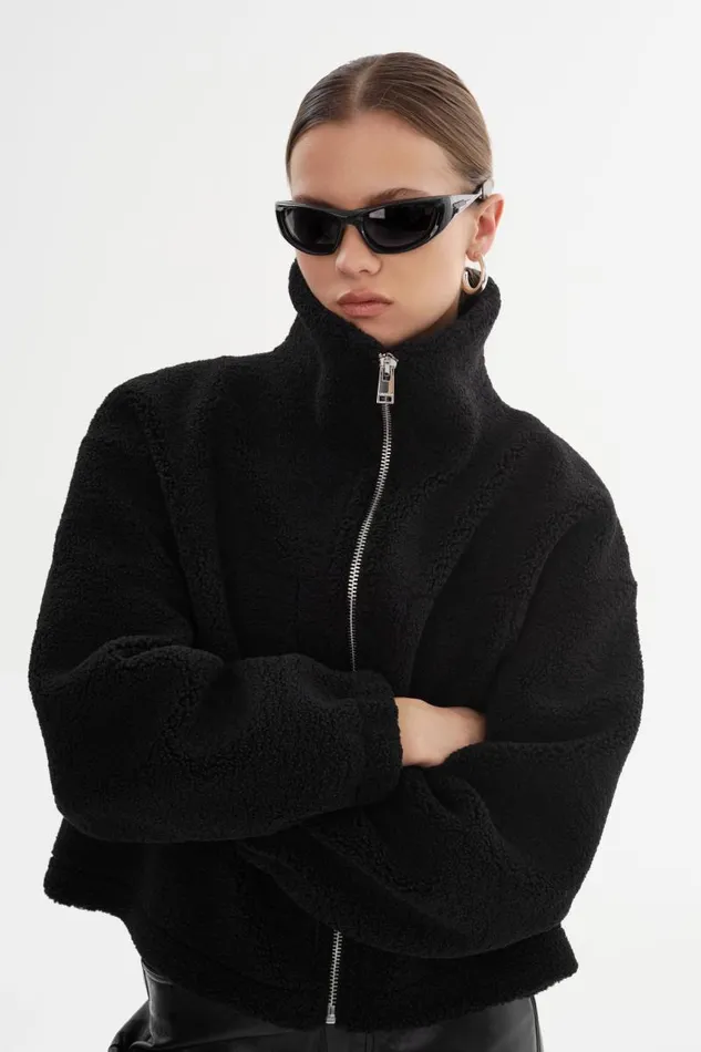 Women JAYNA Sherpa Jacket Black LAMARQUE Sherpa