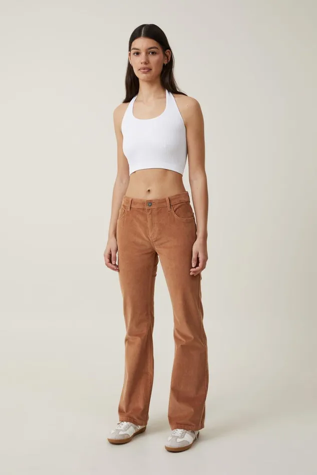 Women Jeans Cotton On Cord Stretch Bootcut Flare Jean Pinecone