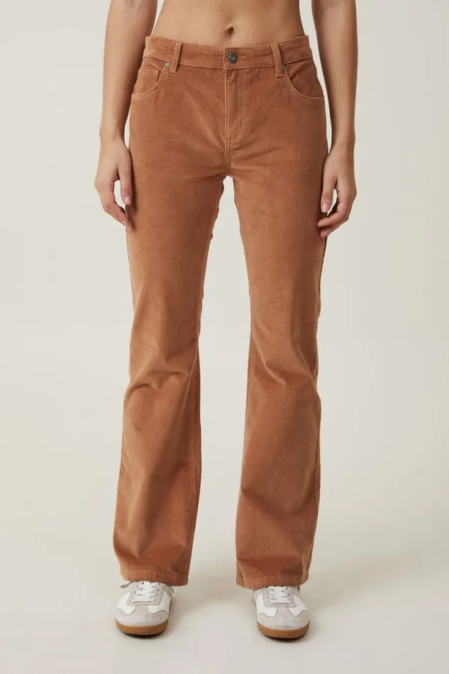Women Jeans Cotton On Cord Stretch Bootcut Flare Jean Pinecone