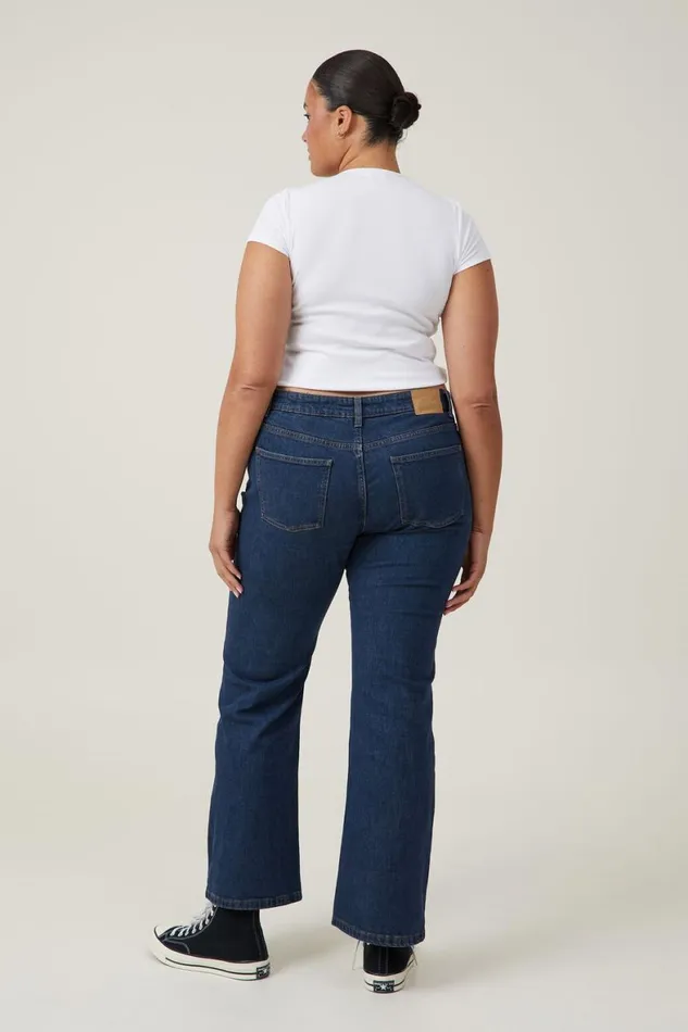 Women Jeans Cotton On Stretch Bootcut Flare Jean Oxford Blue