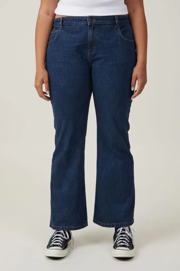 Women Jeans Cotton On Stretch Bootcut Flare Jean Oxford Blue