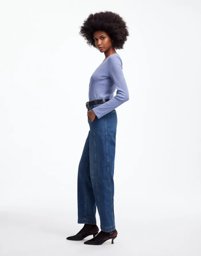 Women Jeans Madewell Tapered Denim Trousers In Concho Wash Concho Wash
