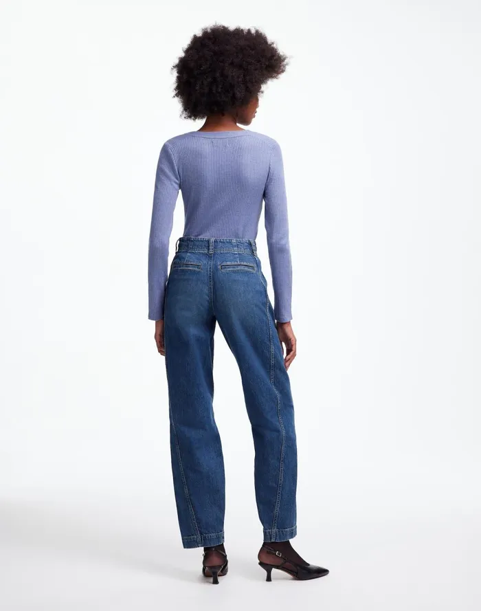 Women Jeans Madewell Tapered Denim Trousers In Concho Wash Concho Wash
