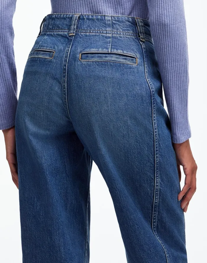 Women Jeans Madewell Tapered Denim Trousers In Concho Wash Concho Wash