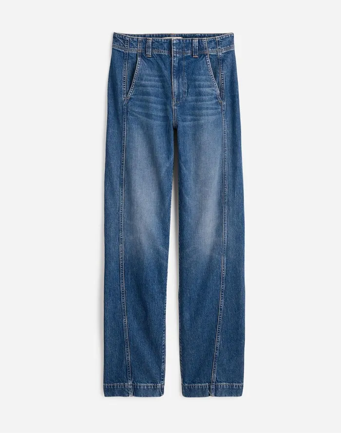 Women Jeans Madewell Tapered Denim Trousers In Concho Wash Concho Wash