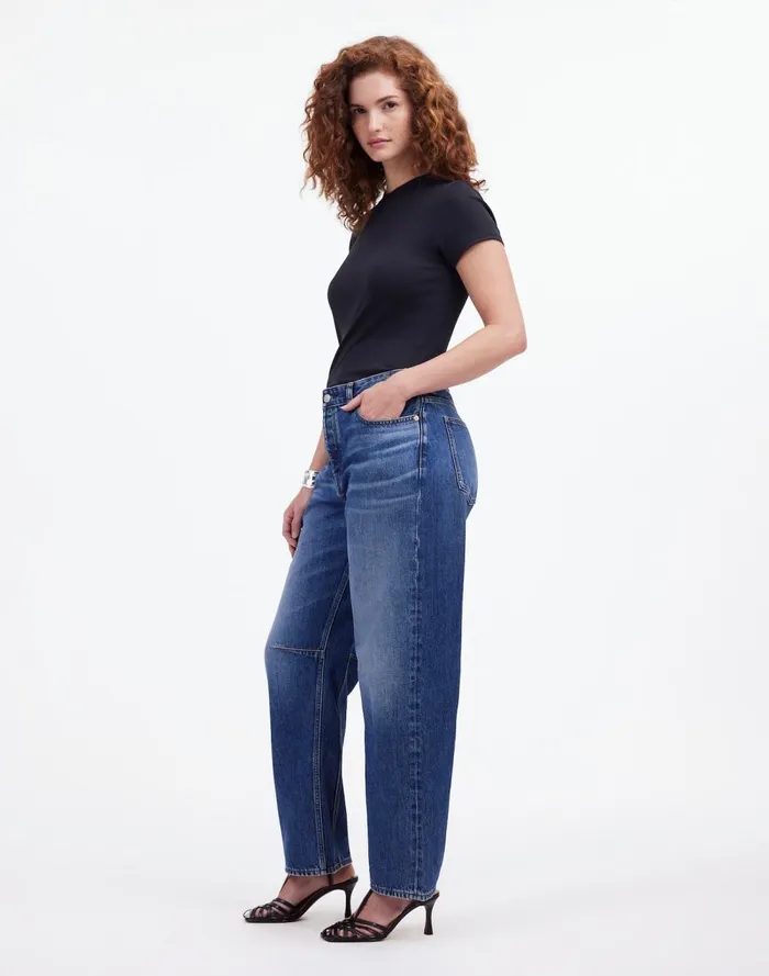 Women Jeans Madewell The Curvy Darted BarrelLeg Jean In Irmo Wash Irmo Wash