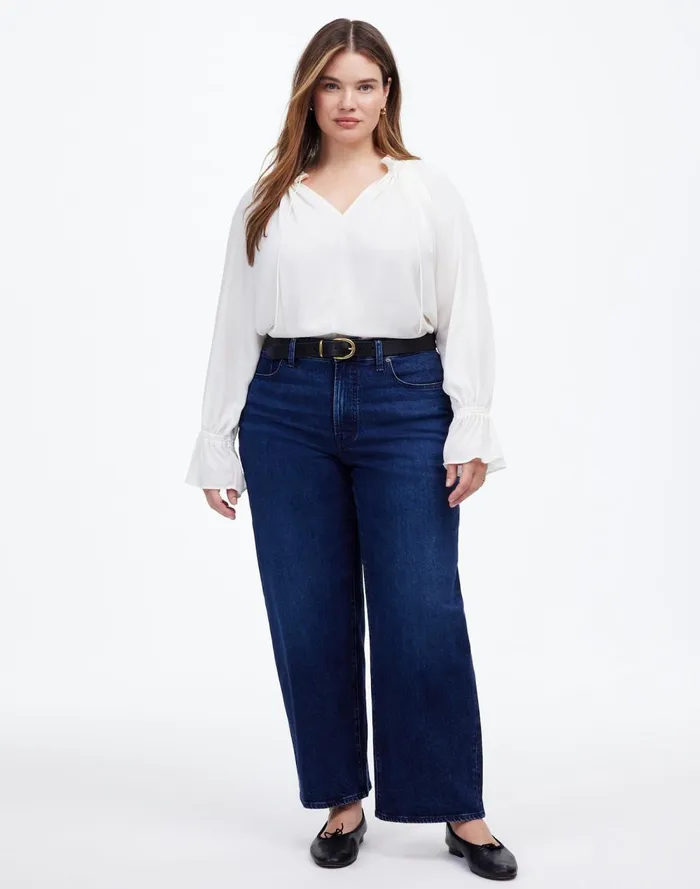 Women Jeans Madewell The Plus Perfect Vintage WideLeg Jean Nighthawk Wash