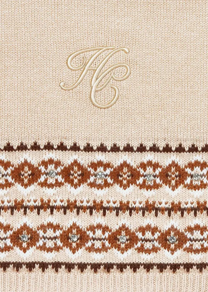 Women Jennifer Fairisle Scarf Light Camel Holland Cooper Scarves Women Jennifer Fairisle Scarf Light Camel Holland Cooper Scarves