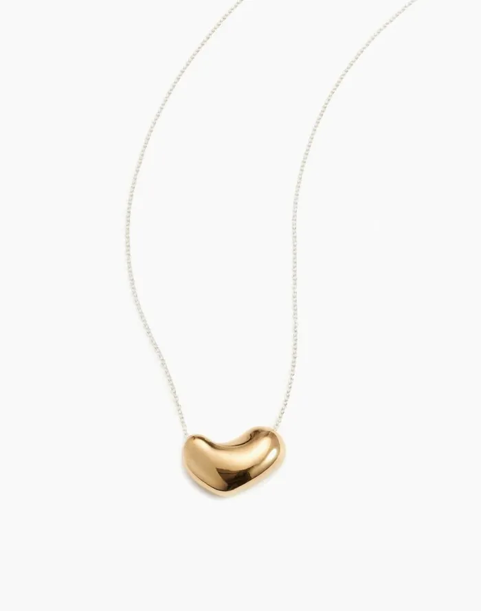 Women Jewelry Madewell AGMES Small Sculpted Heart Pendant Gold