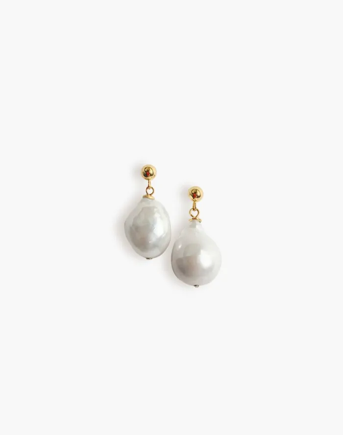 Women Jewelry Madewell Kinn Baroque Pearl Drop Earrings Gold