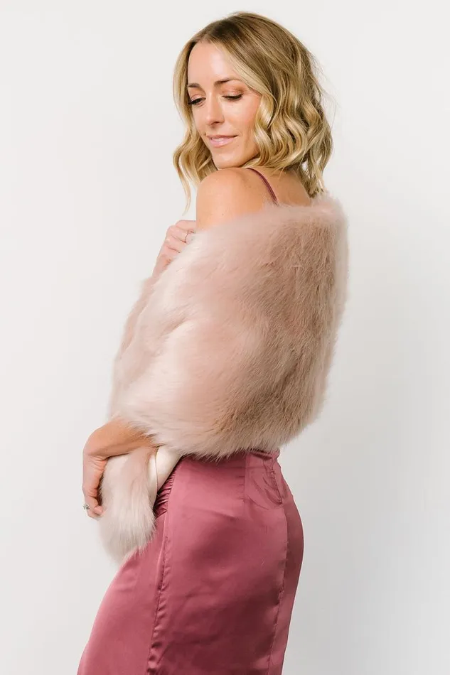 Women Jovie Faux Fur Shawl Pale Blush Baltic Born Outerwear Women Jovie Faux Fur Shawl Pale Blush Baltic Born Outerwear