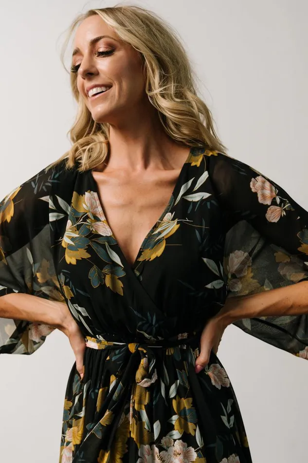 Women Kia Kimono Maxi Dress Midnight Floral Baltic Born The Guest Edit Women Kia Kimono Maxi Dress Midnight Floral Baltic Born The Guest Edit