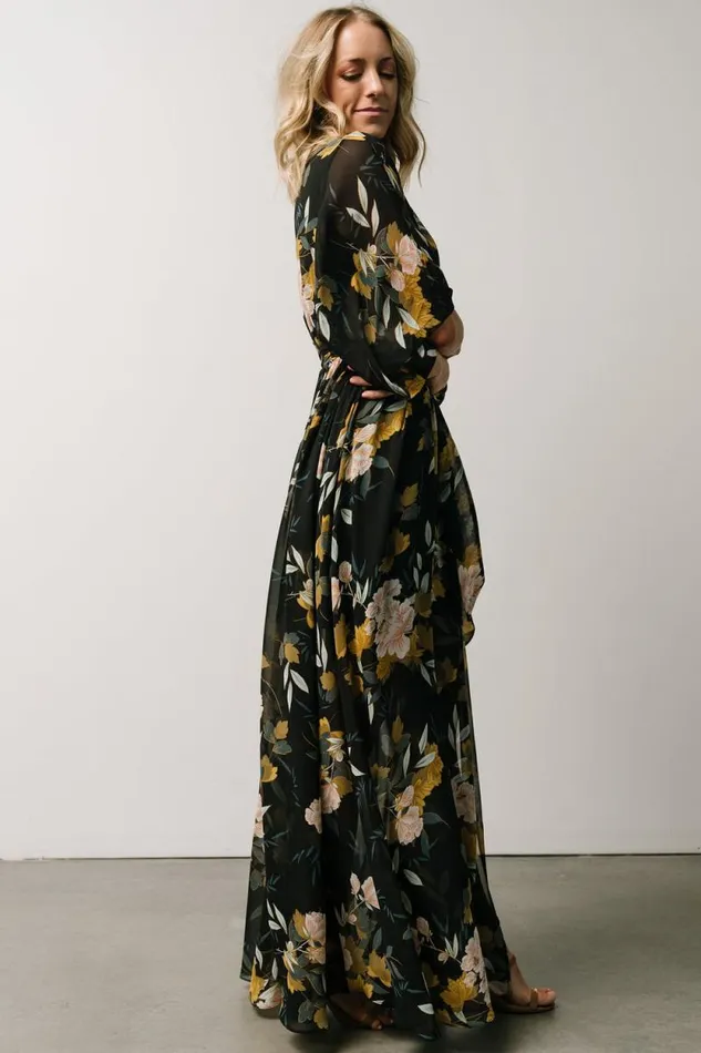 Women Kia Kimono Maxi Dress Midnight Floral Baltic Born The Guest Edit Women Kia Kimono Maxi Dress Midnight Floral Baltic Born The Guest Edit