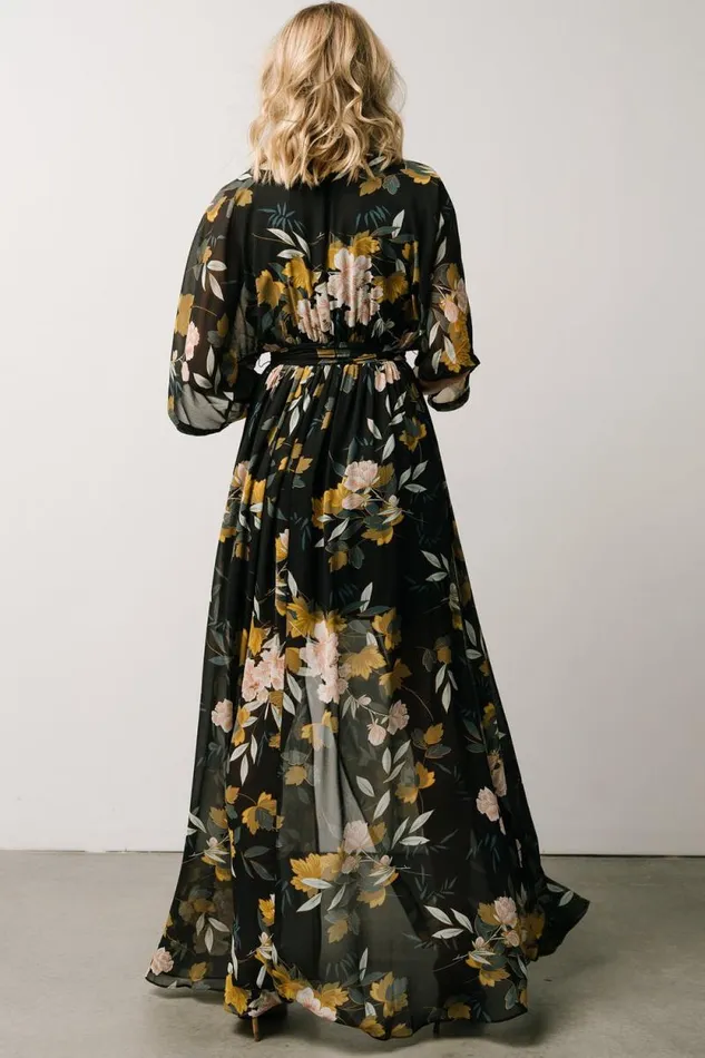 Women Kia Kimono Maxi Dress Midnight Floral Baltic Born The Guest Edit Women Kia Kimono Maxi Dress Midnight Floral Baltic Born The Guest Edit