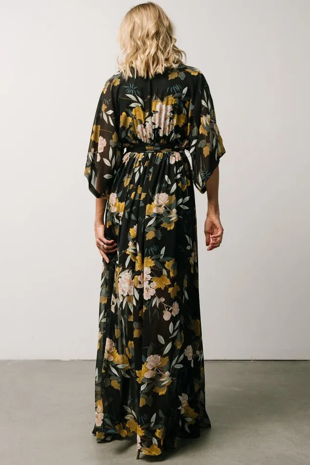 Women Kia Kimono Maxi Dress Midnight Floral Baltic Born The Guest Edit Women Kia Kimono Maxi Dress Midnight Floral Baltic Born The Guest Edit