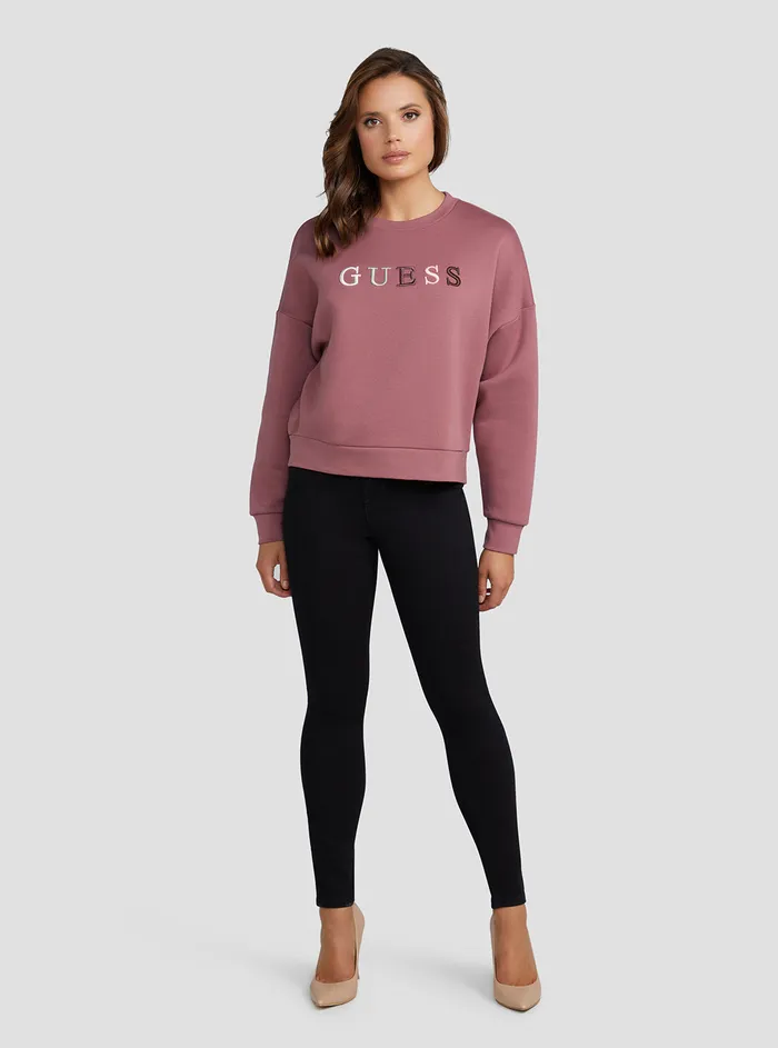 Women Knits and Sweaters GUESS Eco Mauve Clara Logo Jumper Women Knits and Sweaters GUESS Eco Mauve Clara Logo Jumper