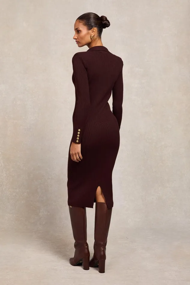 Women Knitted Shirt Dress Chocolate Holland Cooper Dresses Women Knitted Shirt Dress Chocolate Holland Cooper Dresses