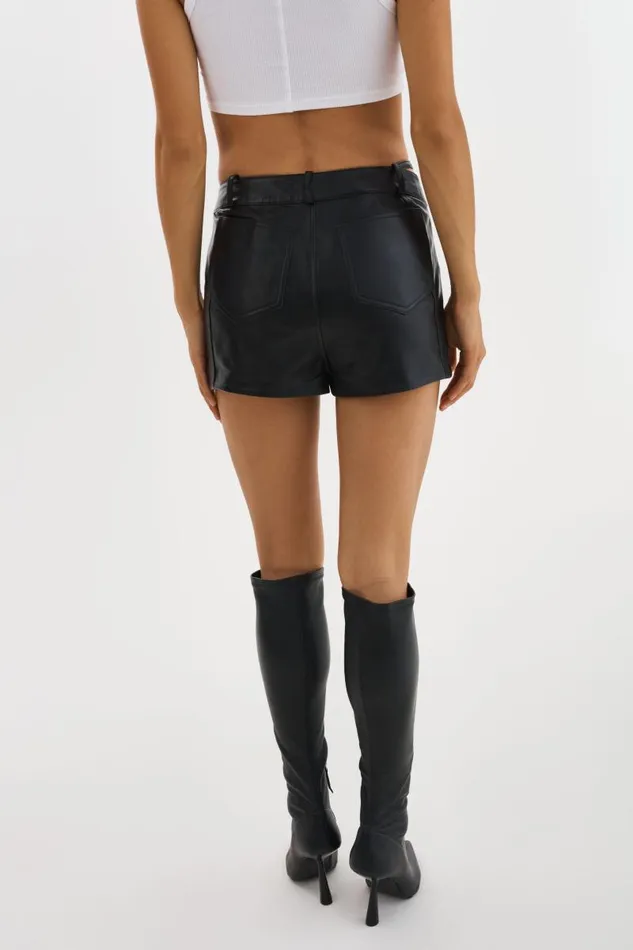 Women LIANA Leather Skort Black LAMARQUE Skirts Women LIANA Leather Skort Black LAMARQUE Skirts