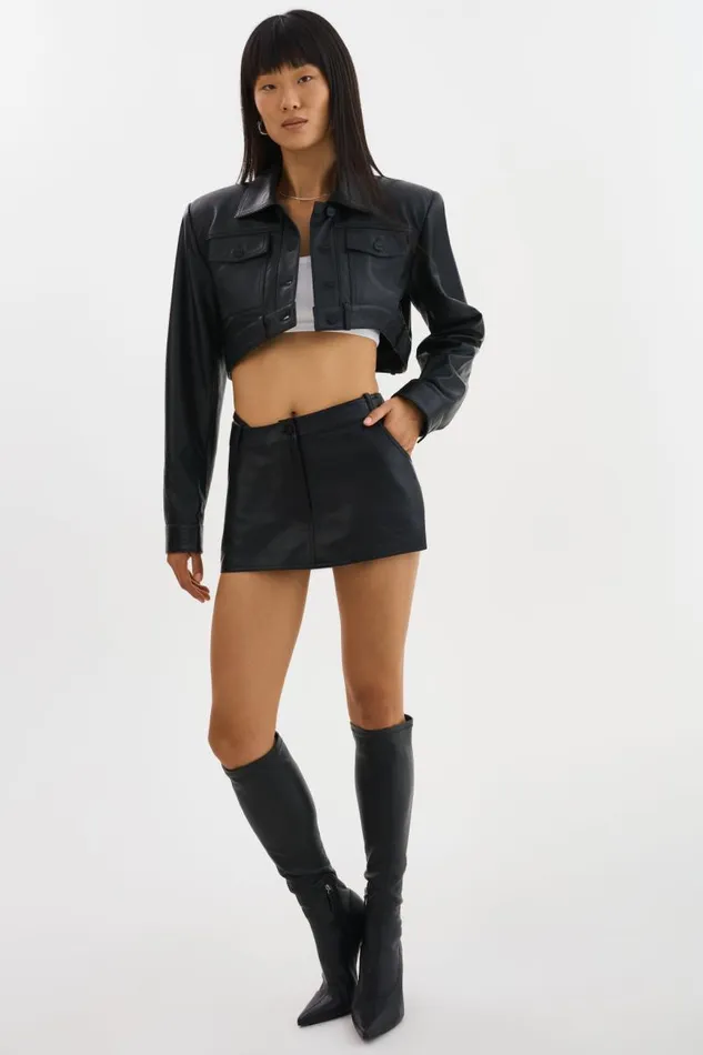 Women LIANA Leather Skort Black LAMARQUE Skirts Women LIANA Leather Skort Black LAMARQUE Skirts