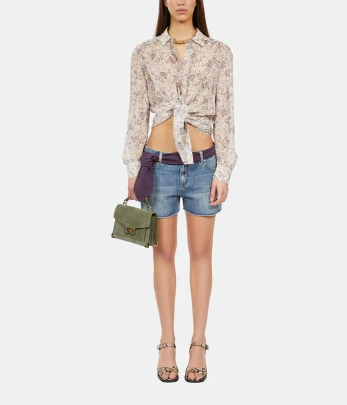 Women Lilac Floral Print Long Sleeve Shirt THE KOOPLES Blouses and Shirts