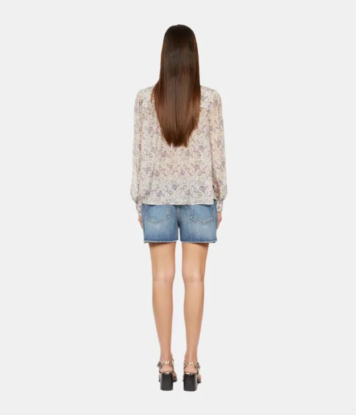 Women Lilac Floral Print Long Sleeve Shirt THE KOOPLES Blouses and Shirts