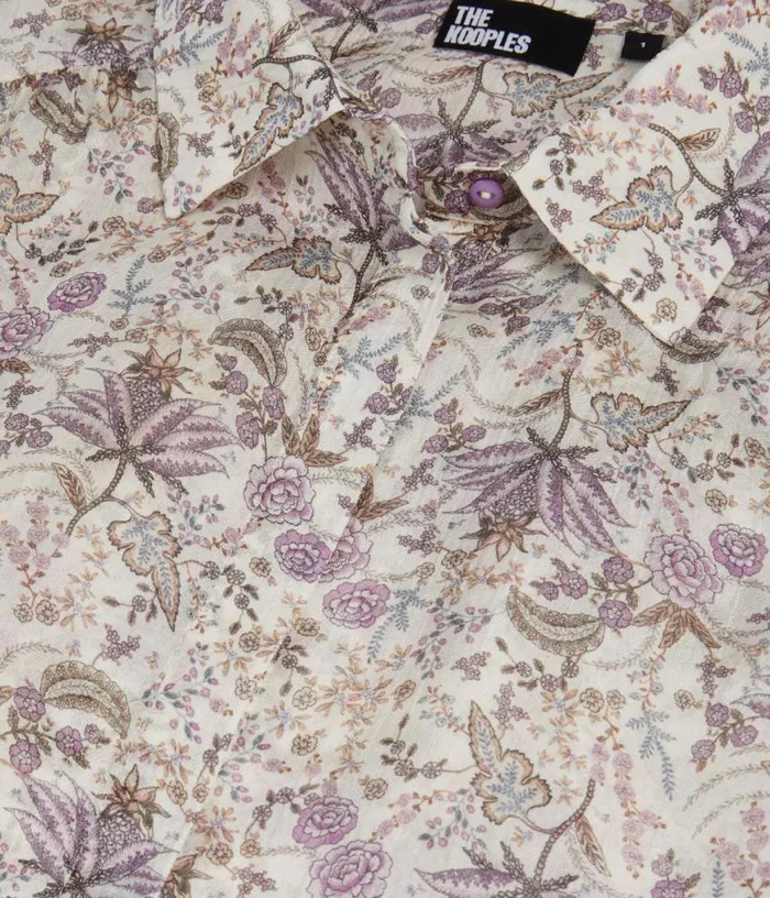 Women Lilac Floral Print Long Sleeve Shirt THE KOOPLES Blouses and Shirts