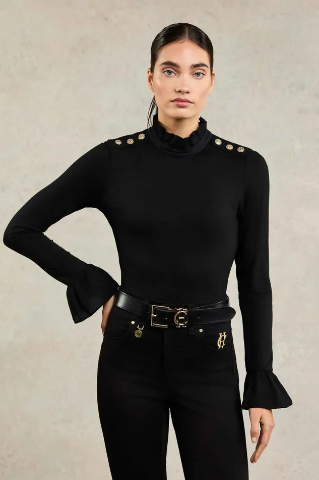 Women Lilibet Jersey Tee Black Holland Cooper Tops