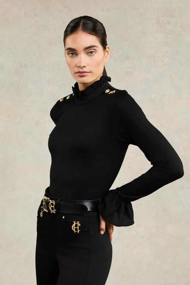 Women Lilibet Jersey Tee Black Holland Cooper Tops