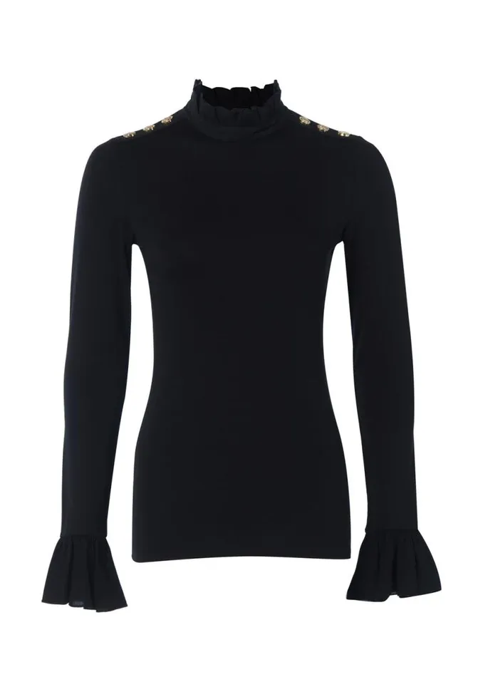 Women Lilibet Jersey Tee Black Holland Cooper Tops