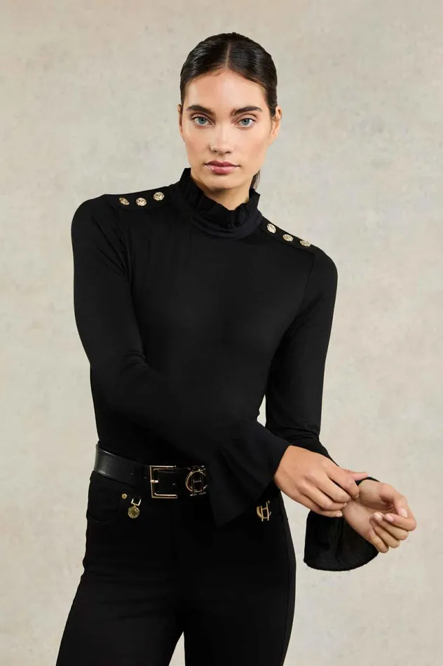 Women Lilibet Jersey Tee Black Holland Cooper Tops