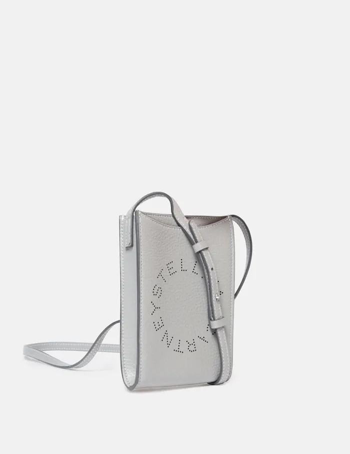 Women Logo Grainy Alter Mat Crossbody Phone Pouch Smoke Stella McCartney Logo Bag Women Logo Grainy Alter Mat Crossbody Phone Pouch Smoke Stella McCartney Logo Bag