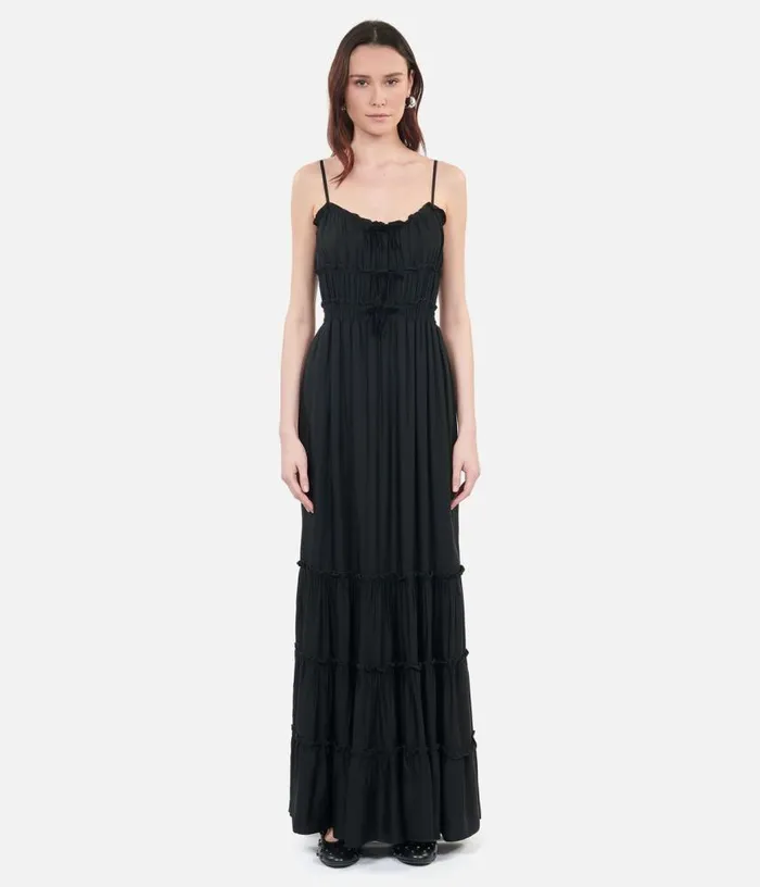 Women Long Black Dress With Bows THE KOOPLES Dresses and Jumpsuits