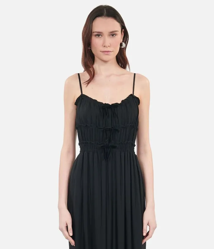 Women Long Black Dress With Bows THE KOOPLES Dresses and Jumpsuits