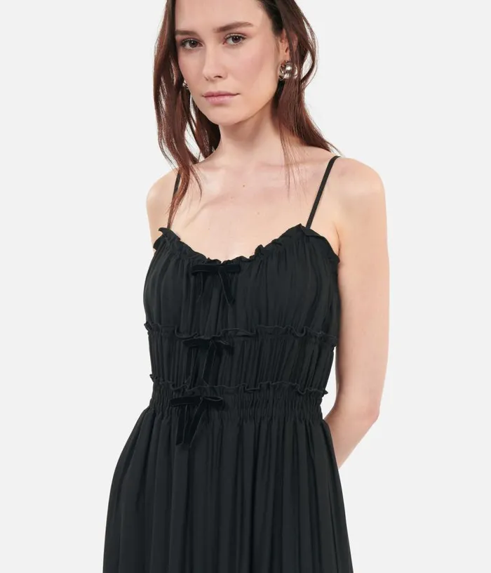 Women Long Black Dress With Bows THE KOOPLES Dresses and Jumpsuits