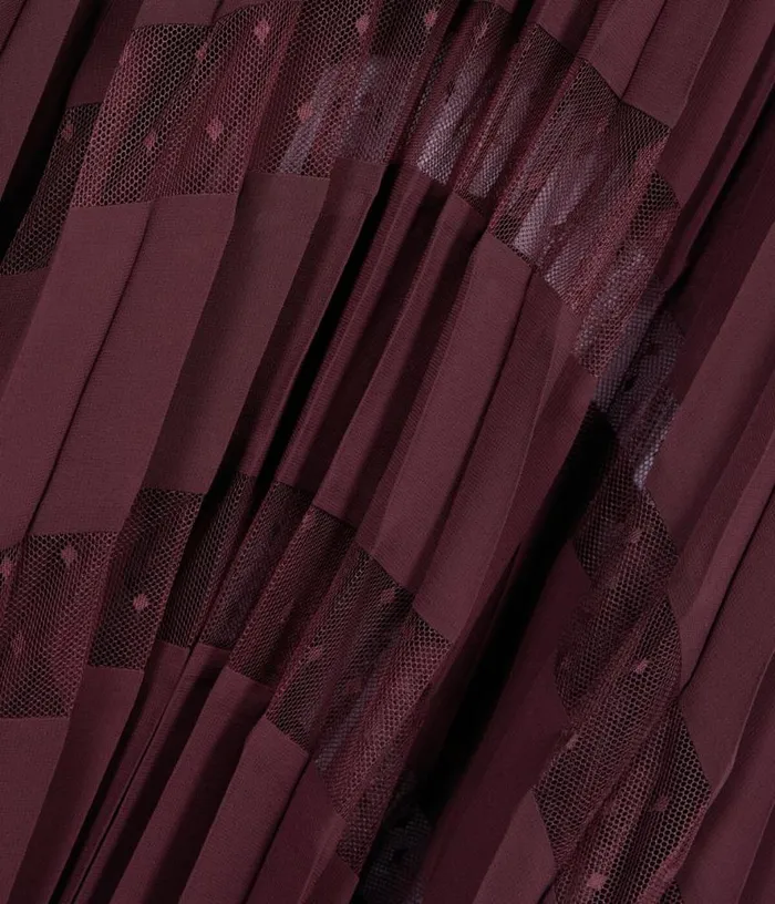 Women Long Burgundy Pleated Dress THE KOOPLES Dresses and Jumpsuits